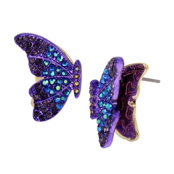 Betsey Johnson Jewelry - Betsey Johnson Purple Butterfly Earrings